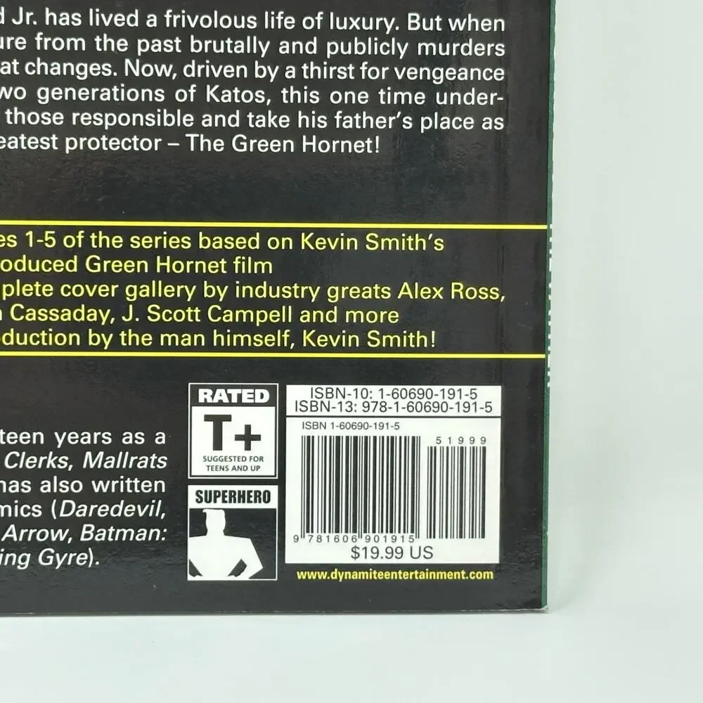 Green Hornet Vol 1 Sins of the Father Kevin Smith Trade Paperback TPB Dynamite